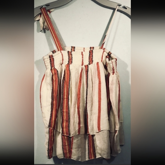 OSFA Muche ET Muchette Anthropologie Boho Strappy Flowy Vintage Peasant Top - Picture 7 of 11